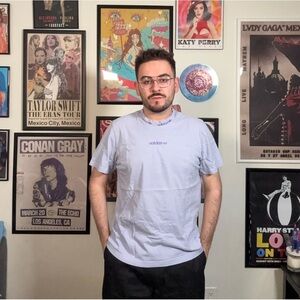 Adidas Lavender Trefoil Linear Lavendar Tee with Logo